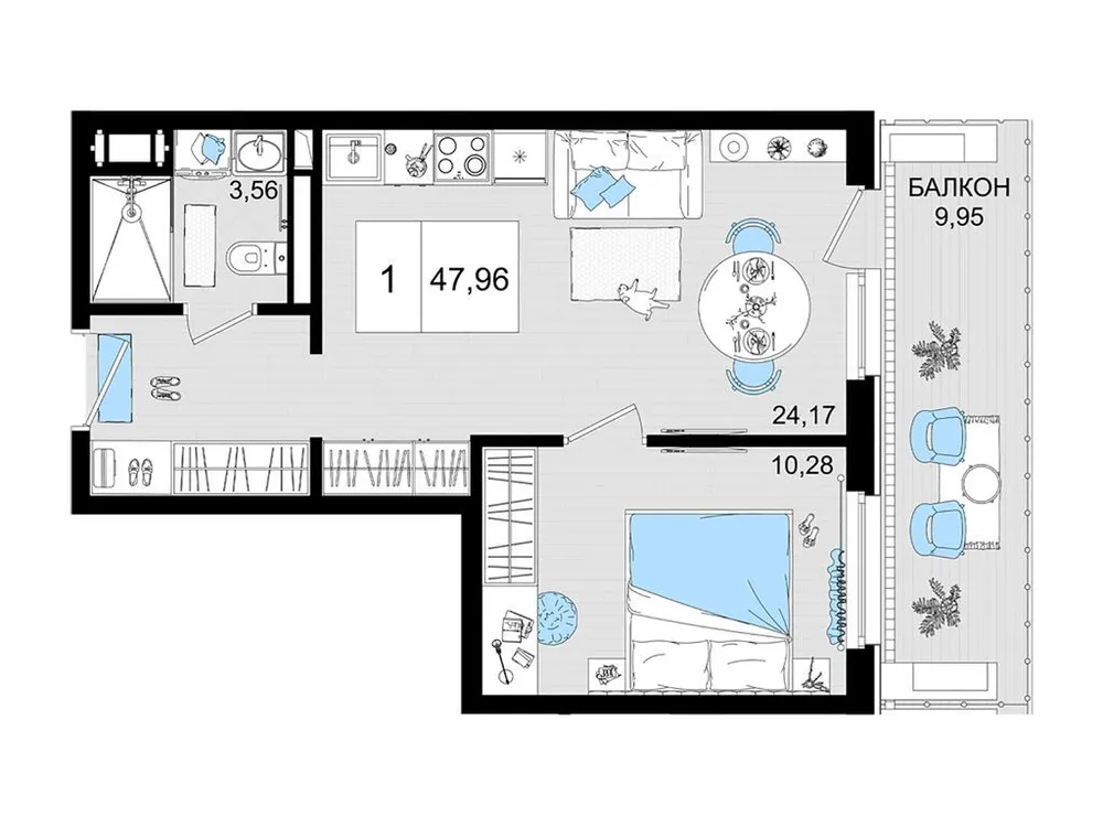 Продается 2-комнатная квартира, 48 м² - Фото 1