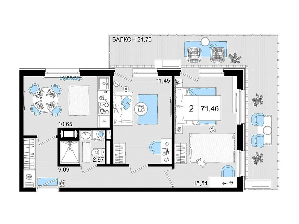 Продается 3-комнатная квартира, 71,5 м² - Фото 1