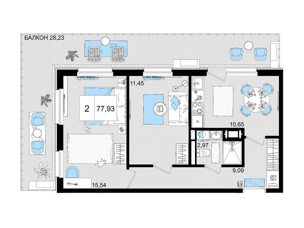 Продается 3-комнатная квартира, 77,9 м² - Фото 1