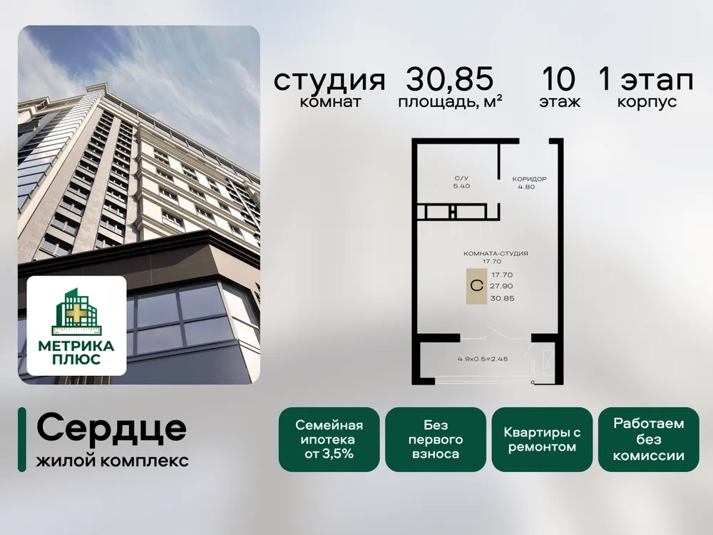 Продается студия, 30,9 м² - Фото 2