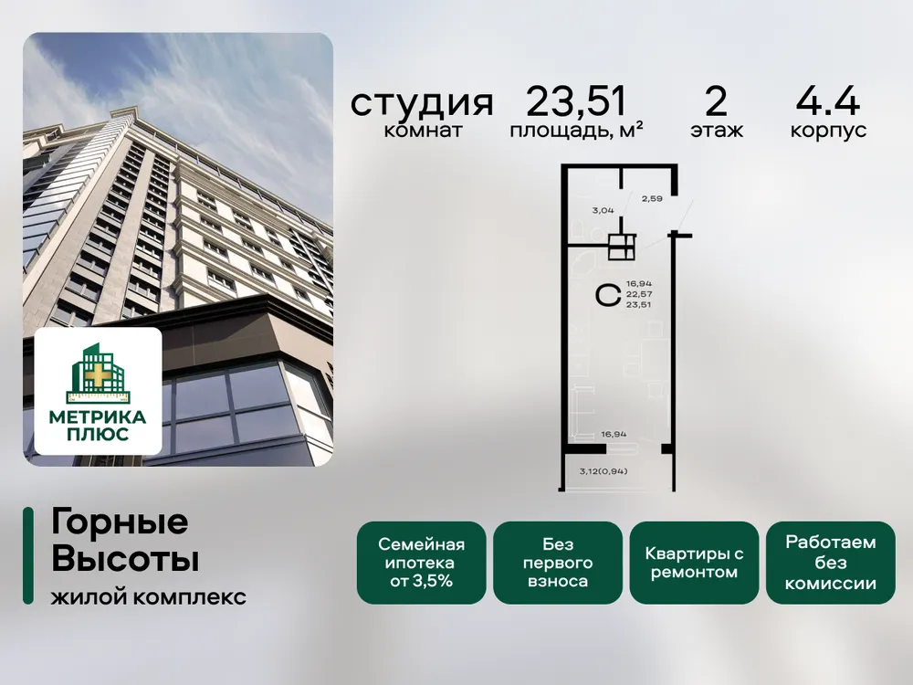 Продается студия, 23,5 м² - Фото 2
