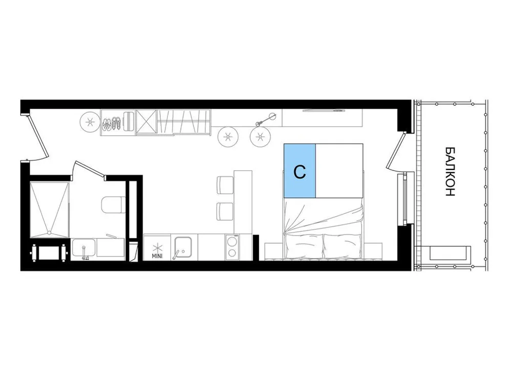 Продается студия, 31 м² - Фото 1