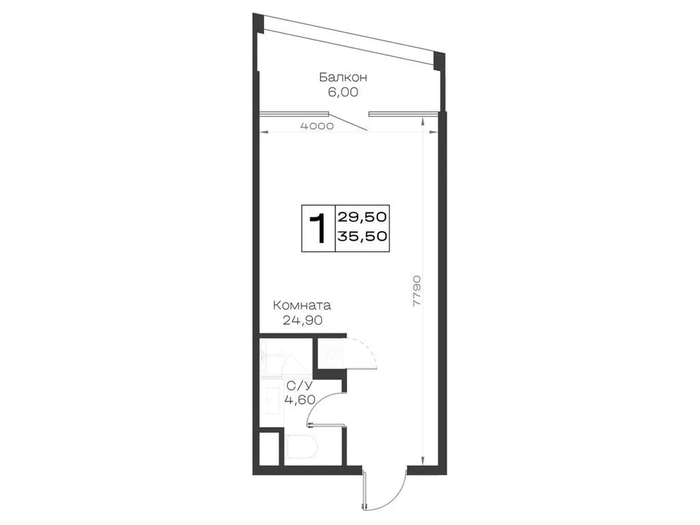 Продается 1-комнатная квартира, 35,5 м² - Фото 2