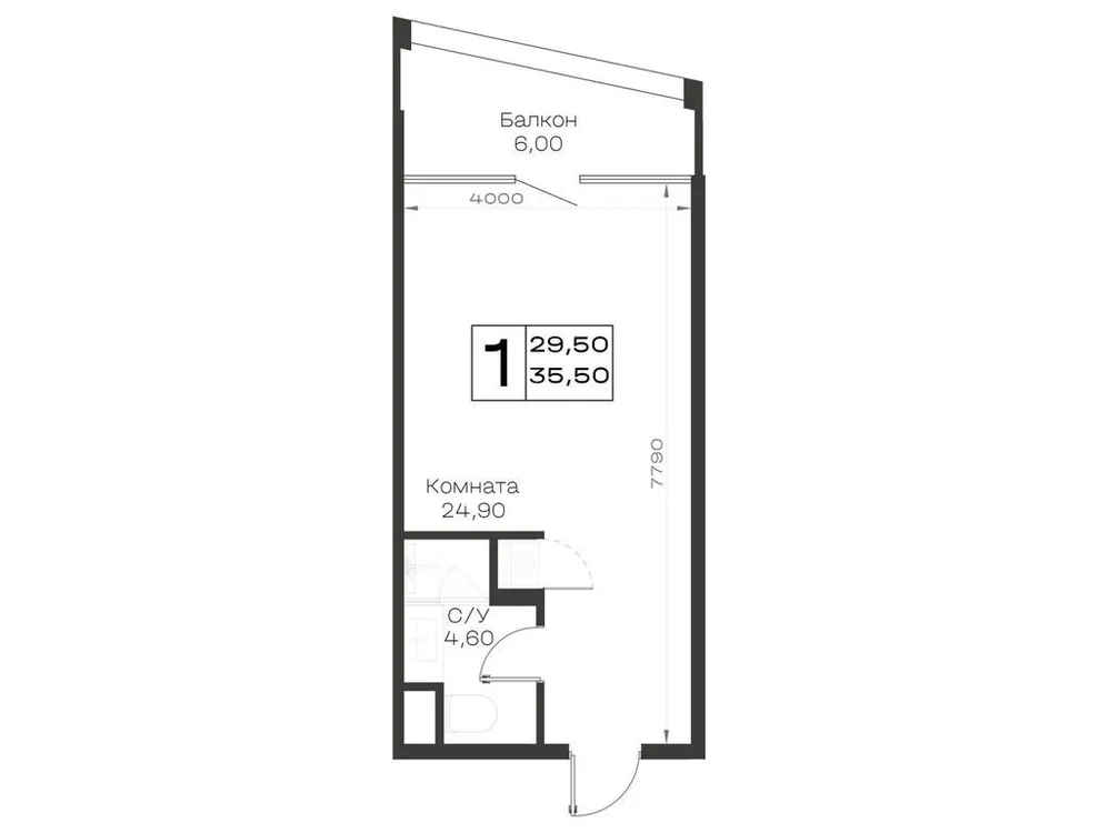 Продается 1-комнатная квартира, 35,5 м² - Фото 1
