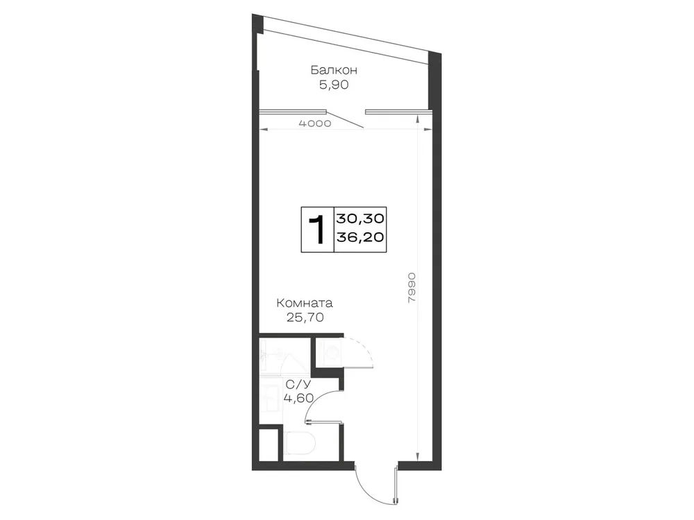 Продается 1-комнатная квартира, 36,2 м² - Фото 2