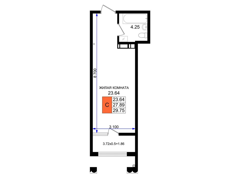 Продается студия, 29,8 м² - Фото 2