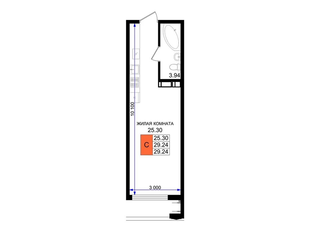 Продается студия, 29,2 м² - Фото 6
